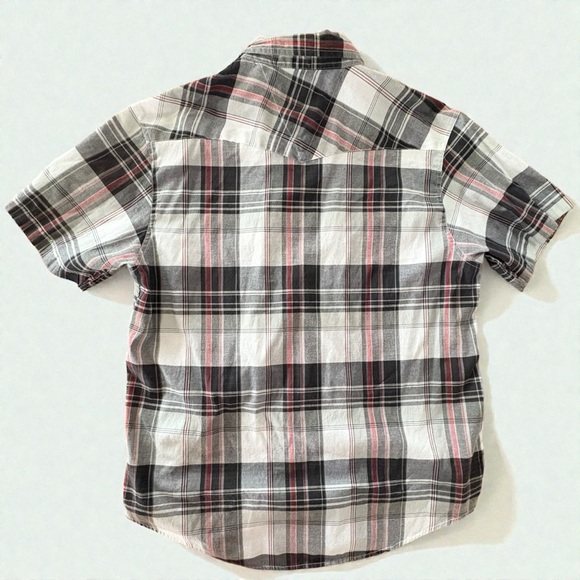 Casual Country Shirt Men's XL Black White Red Button Up Plaid Western Pearl Snap - Picture 2 of 8